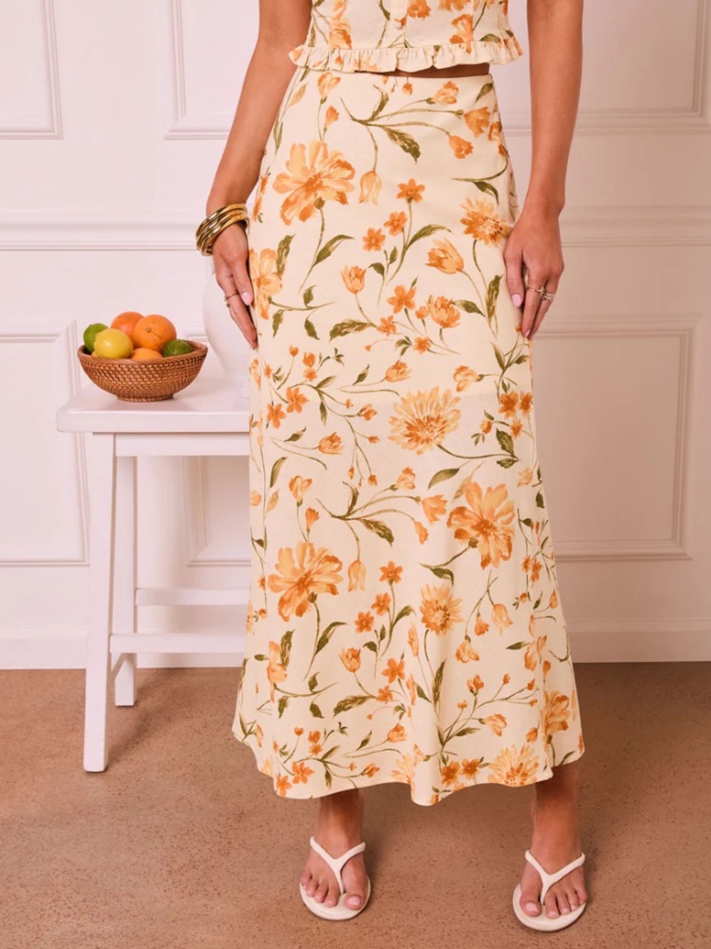 Floral Linen Skirt Set - Picture 2 of 8